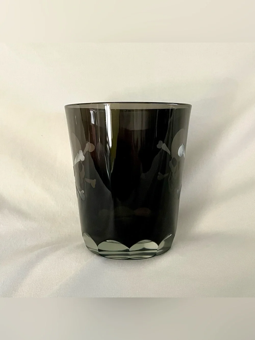 Williams Sonoma Double Old Fashioned Glass - Whiskey/Scotch/Skull & Crossbones